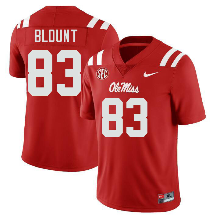 Ole Miss Rebels #83 Levi Blount College Football Jerseys Stitched-Red